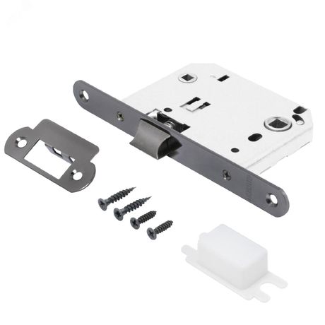 Защелка врезная универсальная без ручек для деревянных межкомнатных дверей, АЛЛЮР АРТ L7050R BN черный никель - 11569 ПТК