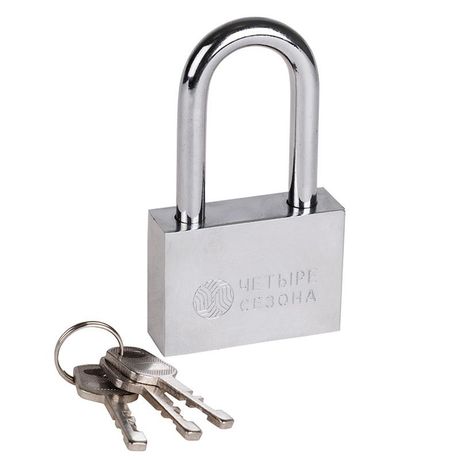 Замок навесной серия «Сталь» 60 мм длинная дужка ЧЕТЫРЕ СЕЗОНА | 79-0046 SDS MEET