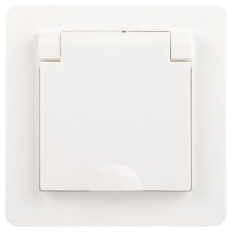 Розетка однофазная скрытого монтажа, в рамку с заземлением со шторками белый крышкой 16А 250В IP20 винтовые зажимы 7-209-01 Intro Style - Б0060645 ЭРА