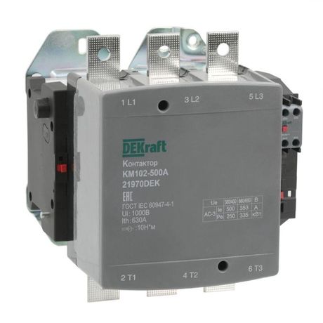 Контактор 500А 220В_АС АС3_ АС4 1НО+1НЗ КМ-102 | 21970DEK DEKraft APC