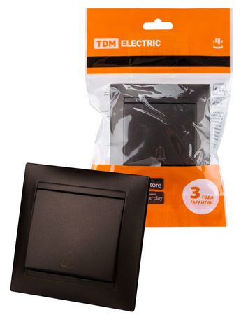 Кнопка звонковая 6А шоколад "Лама" | SQ1815-0508 TDM