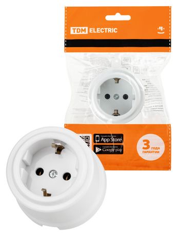 Розетка 2П+З 16А 250В белая «Виви» | SQ1820-1012 TDM