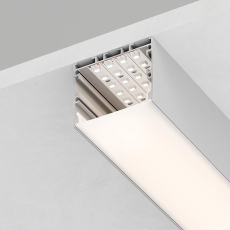 Профиль алюминиевый для светодиодной ленты накладной "Линии света" с крепежами, серебро, CAB257 | 10368 Feron