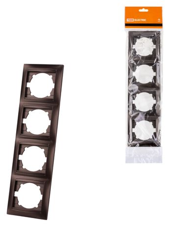 Рамка 4-х постовая вертикальная шоколад "Лама" | SQ1815-0535 TDM