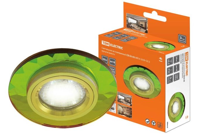 Светильник точечный встраиваемый под лампу СВ 03-03 MR16 50Вт G5.3 мульти/золото | SQ0359-0048 TDM