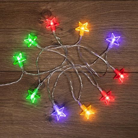 Гирлянда светодиодная Звездочки 1,5 м, 10 LED, прозрачный ПВХ, цвет свечения мультиколор, 2 х АА (батарейки не в комплекте) | 303-090 NEON-NIGHT