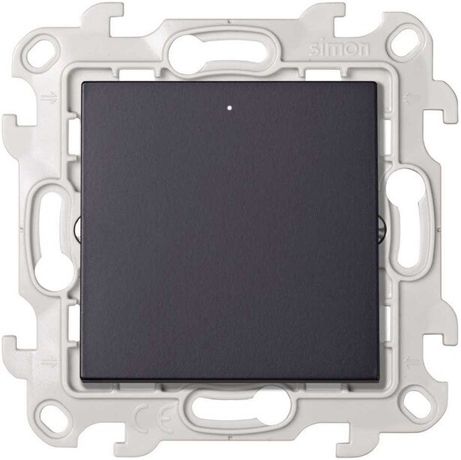 Выключатель кнопочный S24 10А 250В с подсветкой графит Simon 2420160-038