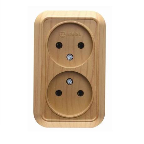 накладная дуб розетка б/з 2-ая - 45317 Makel