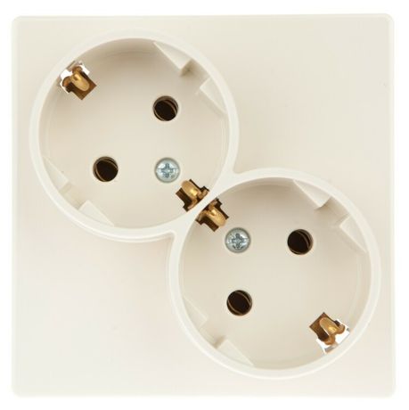 Розетка 2-м СП Simon 24 16А IP20 2х2P+E Schuko без защ. шторок механизм сл. кость 2450459-031