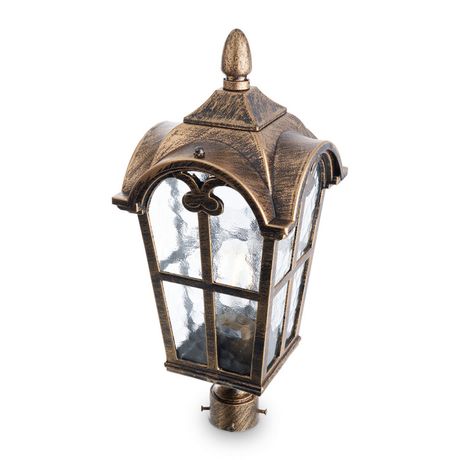 Светильник садово-парковый PL104 60W 230V E27 150*150*380мм черное золото (на столб 0,38м) ДИАМЕТР ОСНОВАНИЯ 45 мм | 11296 FERON