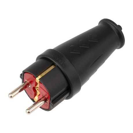Вилка влагозащищенная прямая COMPACT, с/з, 16А, IP44 каучук, черная | 111-200 REXANT MEET Rexant арт. 111-200