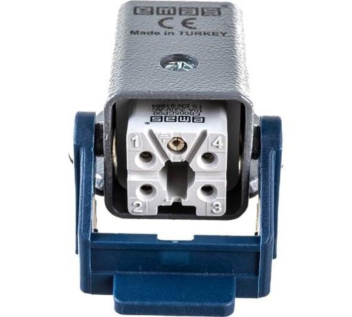 Угловой кожух с гнезом металлический, 5 полюсов, 10A, нижний ввод (PG 11), IP65 - EBM05PE41 EMAS