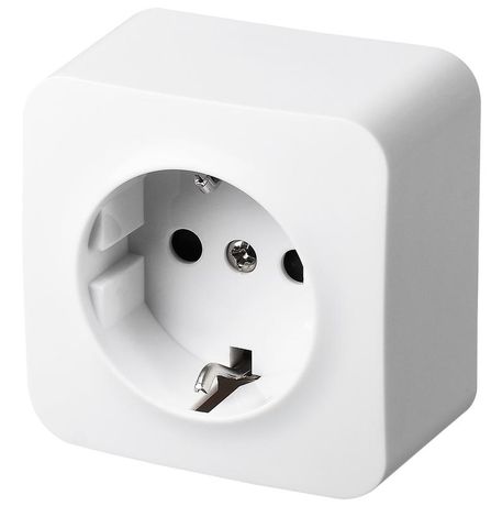 Розетка одноместная Schuko со шторками накладного монтажа цвет белый 16A 250В 2P+T - FS5501W Jasmart