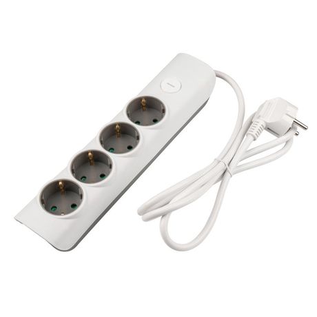 Удлинитель 4х1.4м с заземл. выкл. бел. ET-04-140W JAZZway 5051799