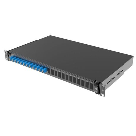 Оптическая полка выдвижная 1U с адатерами 12 х duplex LC OS2 в комплекте лицевой панелью, пигтейлами, сплайс-кассет(ой/ами) и гильзами КДЗС | RNFP9D ДКС RNFP9DLCU12