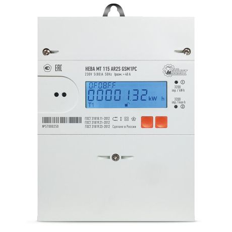 Счетчик НЕВА МТ 115 AR2S GSM11PC 1ф 5-80А без антенны Моск. вр. ТАЙПИТ 6126554
