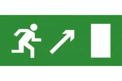 Эвакуационный знак ЭП04 Направо вверх 140x280 мм | 140280 TechnoLux
