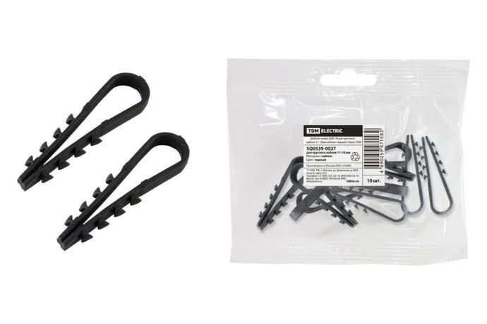 Дюбель-хомут ДХК-18 для круглого кабеля 11-18мм нейлон черный (10шт) | SQ0539-0027 TDM