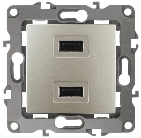 Устройство зарядное USB 12-4110-04 , 5В-2100мА, шампань (6/60/1920) |Б0027494 | ЭРА