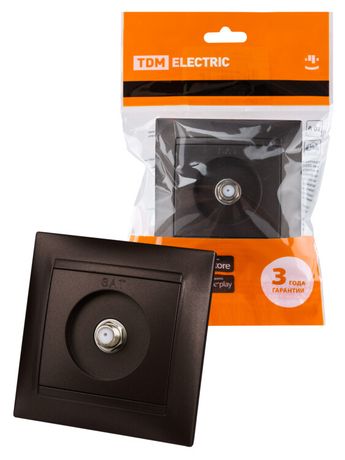 Розетка SAT (F-разъем) 0-2400МГц шоколад "Лама" | SQ1815-0521 TDM