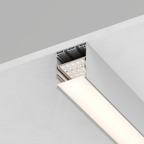 Профиль накладной алюминиевый 2м матовый экран 2 заглушки 4 крепежа для светодиодных лент Feron - CAB269 48121