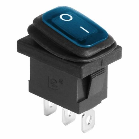 Выключатель клавишный 250V 6А (3с) ON-OFF синий с подсветкой Mini ВЛАГОЗАЩИТА | 36-2176 REXANT MEET