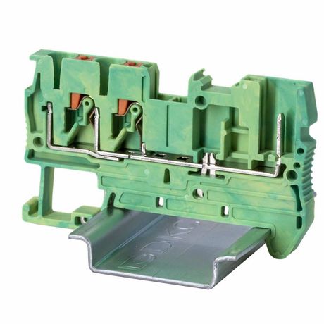 Клемма заземления под вставной штекер, зажим push-in, 3 точки подключения, 2.5 кв.мм | VPR-2.5-TWIN-1P-PE DKC ДКС