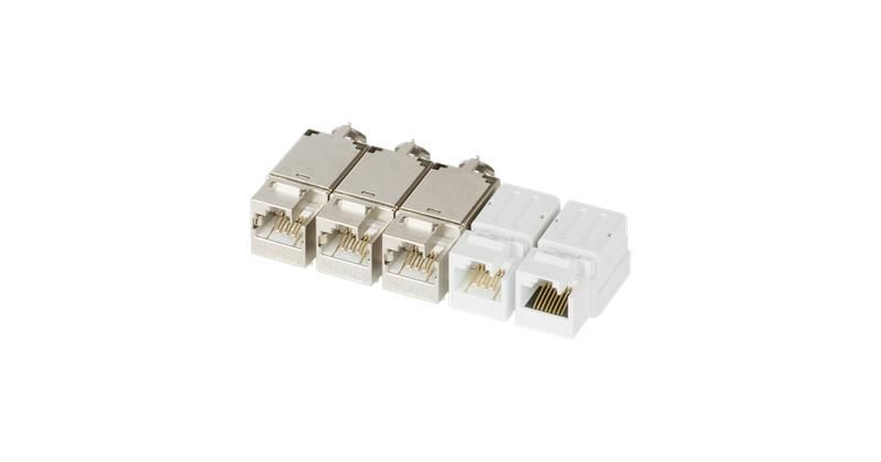 Модуль Keystone для системы мониторинга, Кат.6a, RJ45/8P8C, FT-TOOL, экраннированный, металлик - ЭКО16926 NIKOMAX NMC-KJSA2-LS-MT