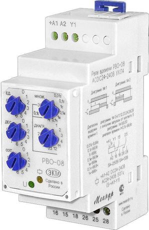 Реле времени РВО-08 УХЛ2 24-240В AC/DC Меандр A8302-16930579