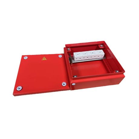 Коробка распределительная огнестойкая 150х150х80мм IP65 КРОПС-ST5 FRJB-KM-ST5-25-06-КРОПС-IP65 для кабелей до 25кв.мм 6 клемм КМ KR0188 КМ-Профиль