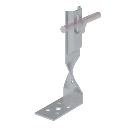 Держатель зажимной угловой скрученный UDZS-H70-D5-8 TD для прутка d5-8мм H=70мм сталь термодиффузион. цинк. КМ MA0157 КМ-Профиль