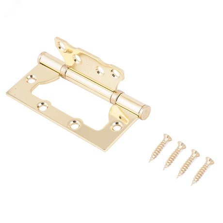 Петля дверная накладная без врезки 1шт СТАНДАРТ 100х75х2,5мм 2BB BP золото (латунь) - 7107 ПТК