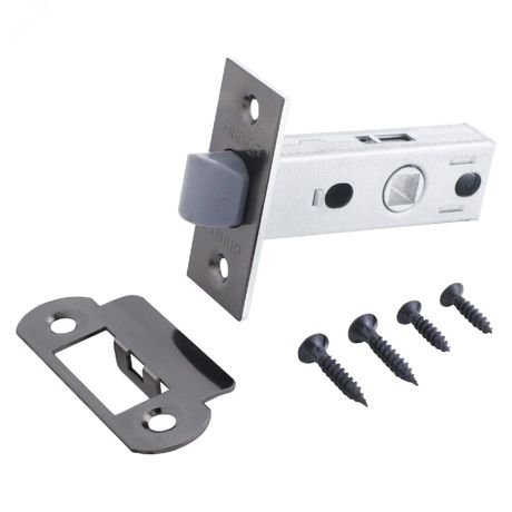 Защёлка АЛЛЮР АРТ L45-8-P BN черный никель пластик торц.планка 25мм б/ручек - 12334 ПТК