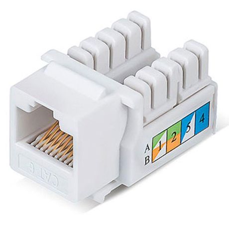 Модуль Keystone Jack RJ-45(8P8C), UTP неэкранированный, CAT 6, тип 90 градусов, белый REXANT PRO | 02-0254 MEET