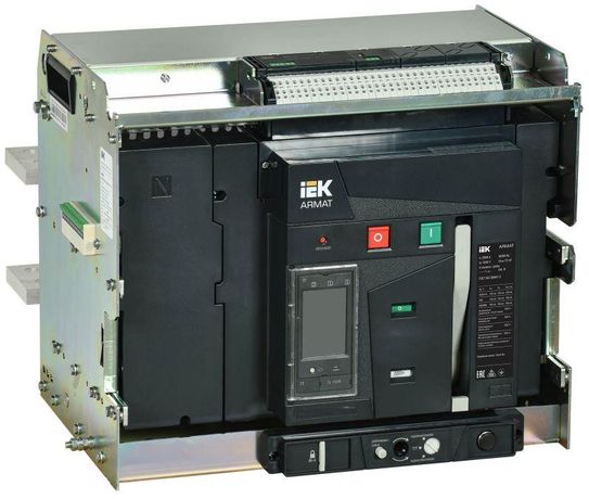 Выключатель автоматический воздушный ARMAT выдвижного исполнения 4P F 125кА 2500А расцепитель TT с комплектом аксессуаров 220В: мотор привод катушка включения отключения - AR-ACB-4VF-125-2500A-TTCF IEK