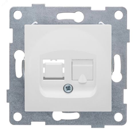 Розетка компьютерная RJ45 Ugra, механизм, одинарный, белый - С11К1-001 GUSI