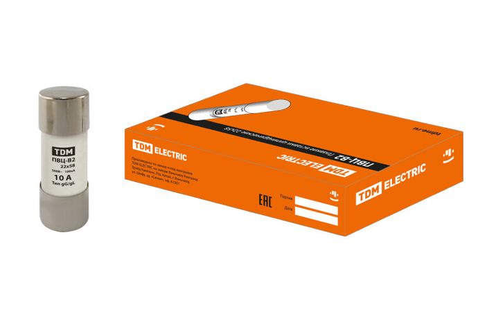 Вставка плавкая ПВЦ-В2 22х58 10А | SQ0729-0027 TDM