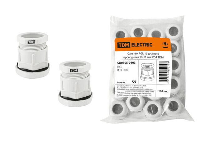 Сальник PGL 16 диаметр проводника 10-11 мм IP54 | SQ0805-0103 TDM