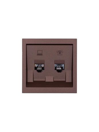 Розетка компьютер+телефон СП ZIMA IP20 шоколад LEZARD 704-7388-143