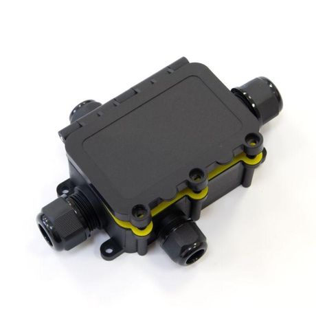 Распределительная коробка с откидной крышкой 4-вводная IP68 ПА66 40А 450В d3,5-12 мм 131х95х37 | PR08.13153 Промрукав Строитель