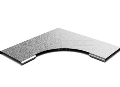 Крышка к углу плоскому плавному 90 град. лотку 400, толщ. 0,7 мм, Сендзимир цинк, 022041 | КУПТП90-400-0,7-R100-СЦ Ostec 021451