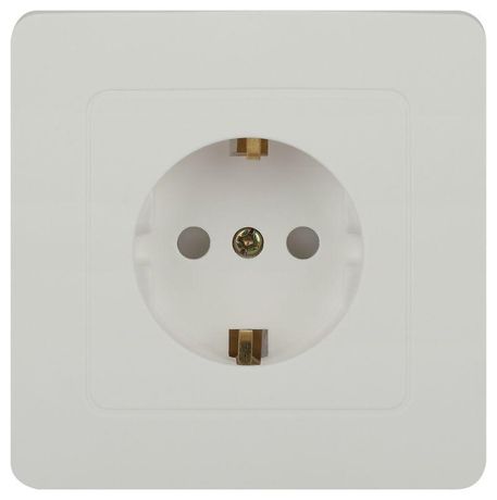 Розетка однофазная скрытого монтажа, в рамку с заземлением со шторками белый 16А 250В IP20 винтовые зажимы 7-206-01 Intro Style - Б0060623 ЭРА