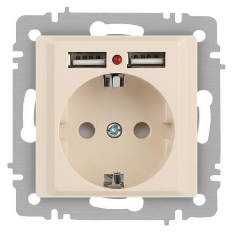 Розетка однофазная скрытого монтажа, в рамку с заземлением со шторками белый матовый 16А 250В IP20 винтовые зажимы 6-410-02 Intro Accent - Б0063692 ЭРА