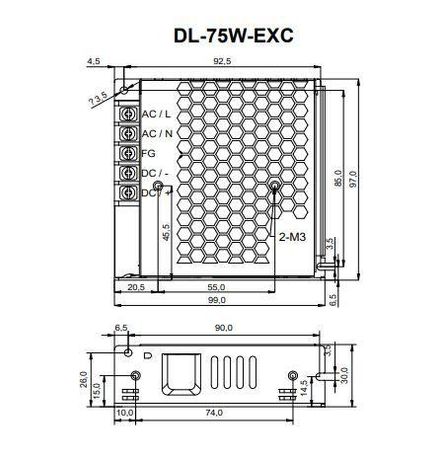 Драйвер для светодиодной ленты DONE POWER T70 DL-75W-V24-EXC 75Вт 24В IP20 99х53х26мм VARTON VARTA