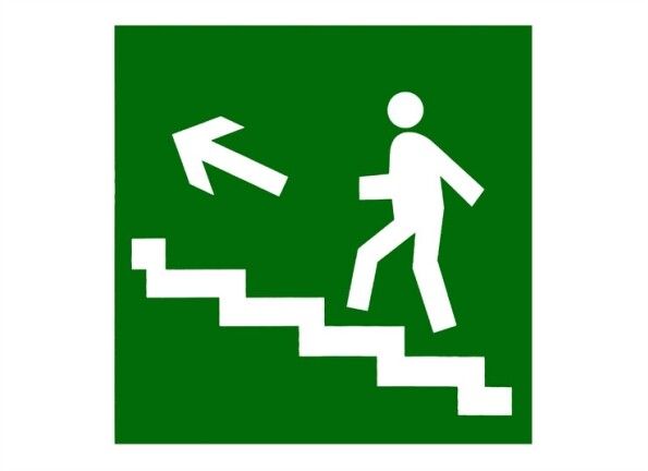 Знак "Направление к эвакуационному выходу (по лестнице налево вверх)" 150х150мм | SQ0817-0048 TDM