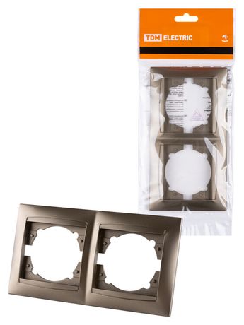 Рамка 2-х постовая горизонтальная бронза "Лама" | SQ1815-0730 TDM