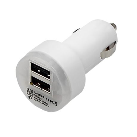 Автозарядка в прикуриватель 2хUSB с индикацией (АЗУ) (1000+2100 mA) белая | 18-1189 REXANT MEET