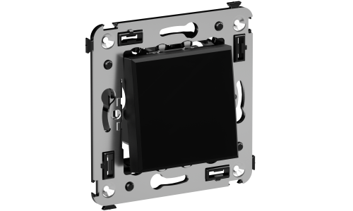 Кнопка одноклавишная в стену, "Avanti", "Черный матовый" | 4412153 DKC ДКС