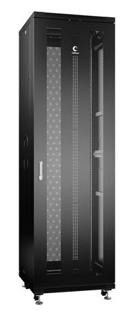 Шкаф монтажный телекоммуникационный напольный ND-05C-42U60/60-BK 19дюйм для распред. и серверн. оборудования 42U 600х600х2055мм передн. задн. перфорир. двери ручка с замком черн. (RAL 9004) Cabeus 8552c