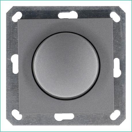 Светорегулятор поворотно-нажимной (диммер) LED 30-400Вт 1gang 2way механизм алюм. Jasmart G4012S